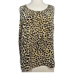 Diane Gilman Women's Vintage Sleeveless Blouse Size M Tank Top Cheetah Mob Wife